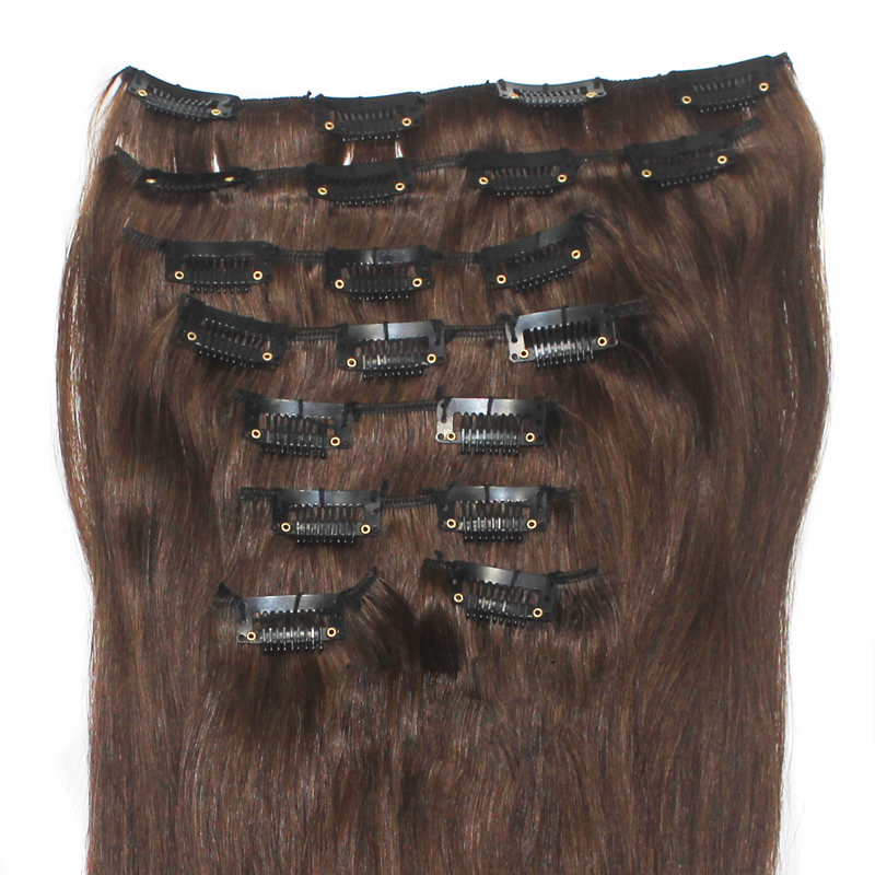 brown straight clip ins