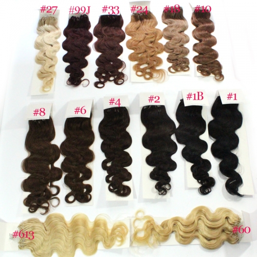 Brazilian Human Hair Body Wave Micro Ring Hair Extensions 100 grams