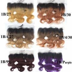 Body Wave 13x4 Ombre Lace Frontal Brazilian Human Hair Color Frontal
