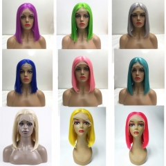 Straight Human Hair Color Bob Wigs Lace Front Wigs For Women