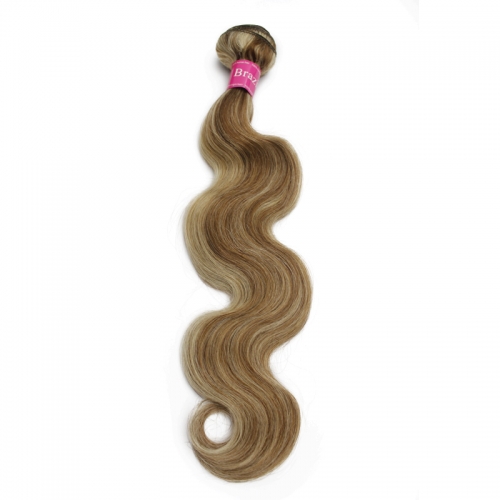 1 Bundle of Two tones Color P8/613 Brazilian body wave and straight hair weaves