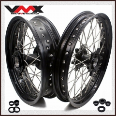 VMX 2.5*19"/4.25*17" Supermoto Cush Drive Wheel Set Compatible with KTM950/990 Black