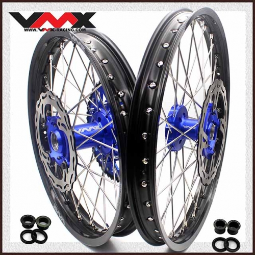 VMX 21/19 MX Motorcycle Wheels Set Fit KAWASAKI KX250F KX450F 2006-2018 Blue With Disc