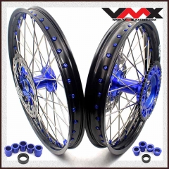 VMX 21/19 Casting Wheel Set Fit YAMAHA YZ250F/450F YZ125/250 Blue Nipple With Disc