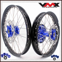 VMX 21/19 mx Wheels Set Fit HUSABERG FE FC 250 350 450 Blue Hub With Disc