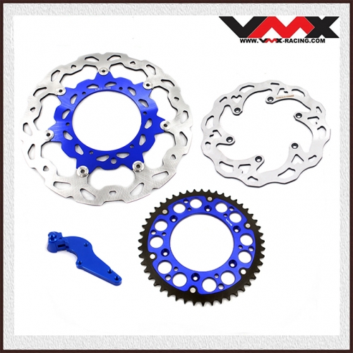 VMX Front and Rear Brake Disc, Rotors With Adapter, Sprocket Compatible with KTM New Model 69mm Blue