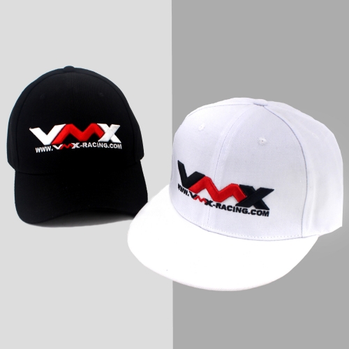 VMX White Flat hat and Black Curved hat