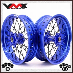 VMX 3.5/5.0 Supermoto Dirt Bike Wheel Rims Fit HUSQVARNA TE TC FE FC 2014-2024 Blue hub/rim Black Spoke/Nipple