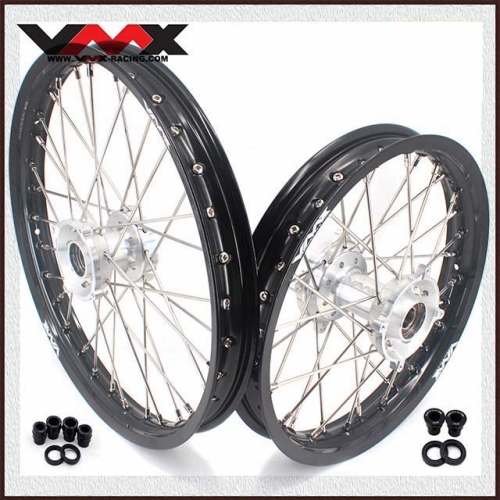 VMX 1.6*19"/1.85*16" Kid's Motorcycle Wheel Compatible with KTM85 SX  2003-2020 Silver Hub