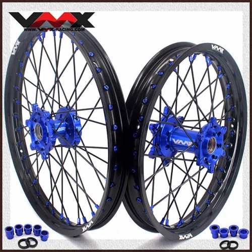 VMX 21/19 MX Dirt Bike Motorcycle Wheel Rim Fit YAMAHA YZ125 YZ250 1999-2023 YZ250F YZ450F Blue Hub/Nipple