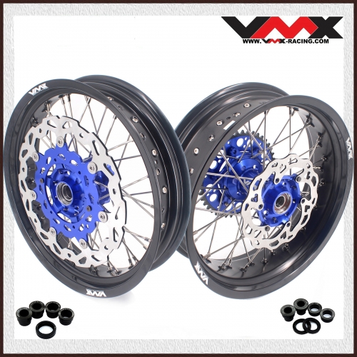 VMX 3.5/5.0 Motorcycle Supermoto Street Stunt Wheel Fit HUSABERG FE FC 2004-2014 Blue With Disc