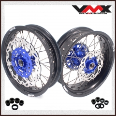 VMX 3.5/5.0 Motorcycle Supermoto Street Stunt Wheels Fit HUSQVARNA TE TC FE FC 2014-2024 Disc Blue Hub