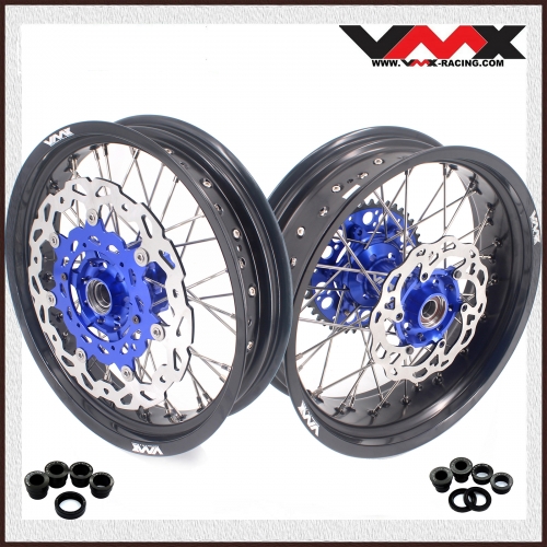 VMX 3.5/5.0 Motorcycle Supermoto Street Stunt Wheels Fit HUSQVARNA TE TC FE FC 2014-2024 Disc Blue Hub