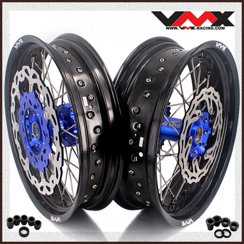 VMX 3.5/5.0 Motorcycle Supermoto Wheel Rim Fit YAMAHA YZ250F/450F 2001-2023 YZ125/250 Blue Hub disc