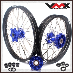VMX 21/18 Cush Drive Enduro Wheels Rims Set Compatible with KTM EXC 125 450 2003-2023 Blue Hub
