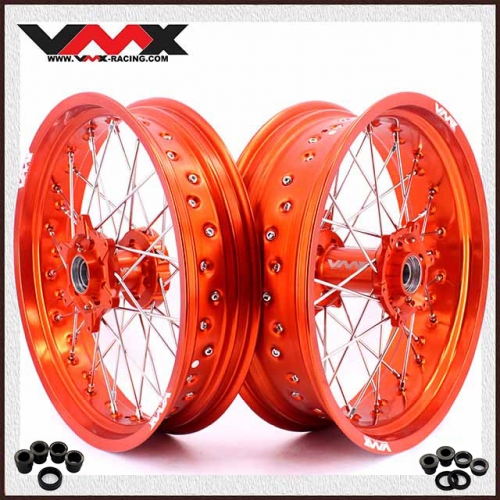 VMX 3.5/5.0 Motorcycle Supermoto Wheels Orange Rim Compatible with KTM  SXF EXC 250 530