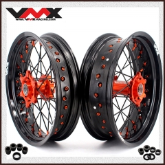VMX 3.5/5.0 Motorcycle Supermoto Wheel Set Fit KTM SX-F EXC XC-F 2003-2024 Orange/Black