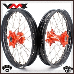 VMX 1.85*19"/2.15*19"  Flat Track Wheels Rims Set Compatible with KTM EXC XCF 2003-2022 Orange Hub
