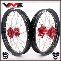 VMX 1.85*19"/2.15*19" Flat Track Wheels Rims Set Fit HONDA CRF250R CRF450R 2012-2012 Red Hub