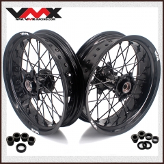 VMX 3.5/5.0 Supermoto Wheels Rims Set Compatible with KTM EXC SXF XCF 125cc-530cc All Black