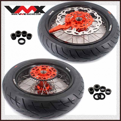 VMX 3.5/5.0 Motorcycle Supermoto Wheels CST Tire Fit KTM SXF EXC 125 450 Orange Hub