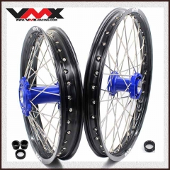 VMX 21/18 Enduro Motorcycle Wheels Rim Set Fit TM Bike 125cc-530cc 2015-2024 Blue Hub