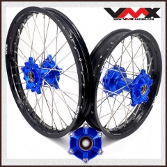 VMX 1.85*21"/2.5*18"  Motorcycle Wheels Rims Set Fit YAMAHA Tenere 700 Blue Hub Black Rim