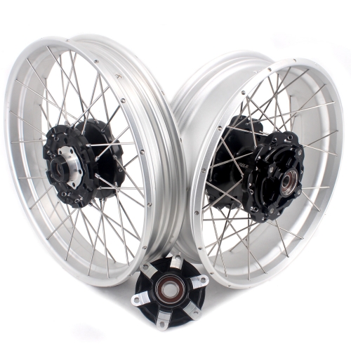 VMX Fit Triu mph Bonneville T100  T120 Tubeless Wheels 2.5*18"/4.25*17"  Black Hub Silver Rim