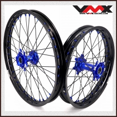 VMX 1.6*21" /2.15*18" Electric Bike Wheels Fit Surron Ultra Bee Dirt Bike Rim Blue Nipple Black Spoke