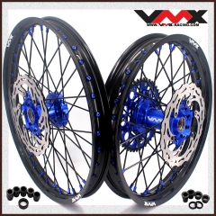 VMX 21/19 MX Motorcycle Wheel Rim Disc Fit YAMAHA YZ125 YZ250F YZ450F 2022 Blue Nipple Black Spoke