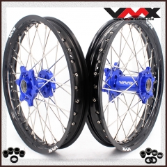 VMX 1.85*19"/2.15*19"  Flat Track Wheels Set Compatible with KTM EXC XCW SX   Blue Hub