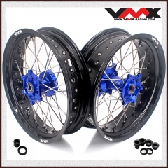 VMX 3.5/5.0 Motorcycle Supermoto Wheels Rim Set Fit YAMAHA WR250F WR450F 2003-2018 Blue Hub