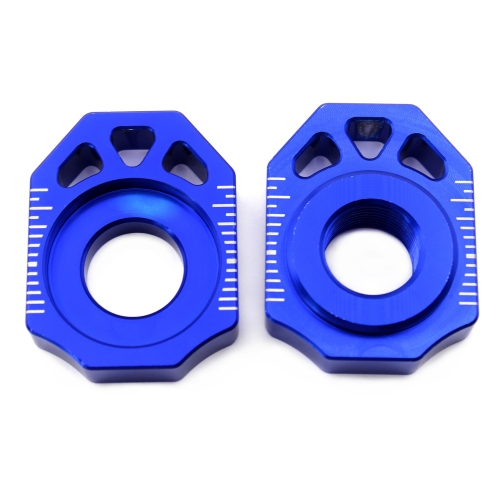 CNC Rear 20MM Axle Spindle Chain Adjuster Blocks Compatible with Husqvarna TC/FC/FE Blue 20MM