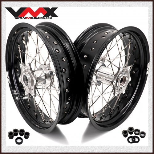 VMX 3.5/5.0 Motorcycle Casting Wheels Compatible with HUSQVARNA TE TC FE FC 2014-2024 Silver Hub