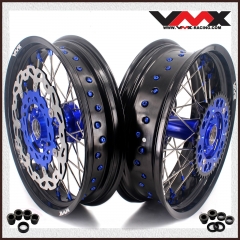 VMX 3.5*17"/5.0*17"  Supermoto Cast Dirt Bike Wheels Disc Fit HUSQVARNA TE TC FE FC 2014-2024 Blue Hub/Nipple