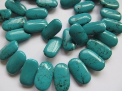 2strands 12x22mm high quality turquoise semi precious freeform tooth shape jewelry bead chians