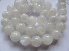 wholesale 4-16mm full strand Natural moonstone bead Round Ball white grey flashy jewelry beads