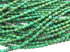 high quality bulk 4x6mm 5strands turquoise beads cubic barrel tibetant green jewelry beads 16inch/l