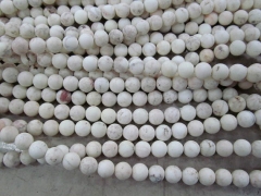 25%off--5strands 4-18mm white turquoise semi precious round ball crab matte polished loose bead
