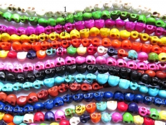 wholesale 6x8mm--10strands turquoise semi precious skeleton skull multicolor assortment jewelry bead