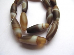 high quality 18x40mm full strand natural Botswana Agate DIY bead long rice brown bead