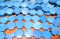 high quality 25x25mm 2strands, wholesale turquoise beads crosses dark blue multicolor jewelry focal