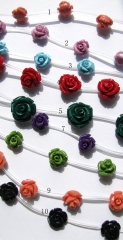 8mm 5strands 100pcs ,high quality turquoise florial flowers rose petal multicolor cabochons jewelry 