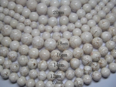 wholesale 12-20mm 5strands turquoise beads round ball white multicolor jewelry beads