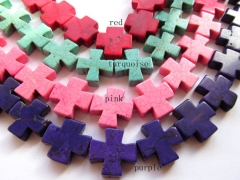 high quality 20mm 2strands turquoise beads crosses pink assortment jewelry bead