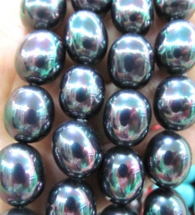 10-20mm full strand high quality genuine pearl gergous nuggets freeform egg rainbow black jewelry be