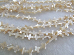 bulk genuine MOP shell 10x10mm 5strands 16inch, mother of pearl MOP cross white brown mixed color je