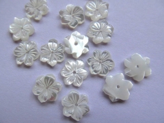 50pcs 8 10 12mm high quality MOP shell mother of pearl florial flowers petal white cabochons beads -