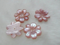 high quality 15mm 50pcs MOP shell mother of pearl florial flowers petal pink red cabochons beads