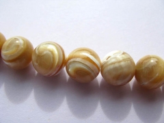 genuine MOP shell round 10mm 3strands 16inch,high quality mother of pearl ball brown jewelry bead